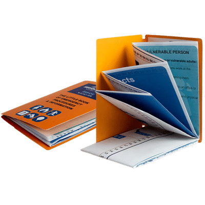 standard folded z-fold leaflet