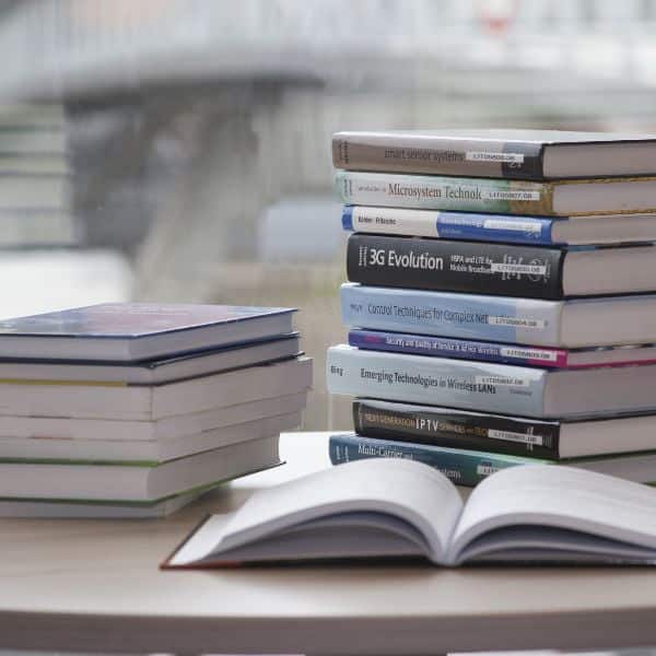 Pile of educational books